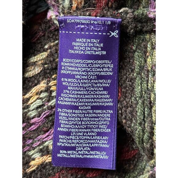 Ralph Lauren Purple Label Fair-isle Knit Embroidered Sweater S IT NWT $2490 - Picture 10 of 12